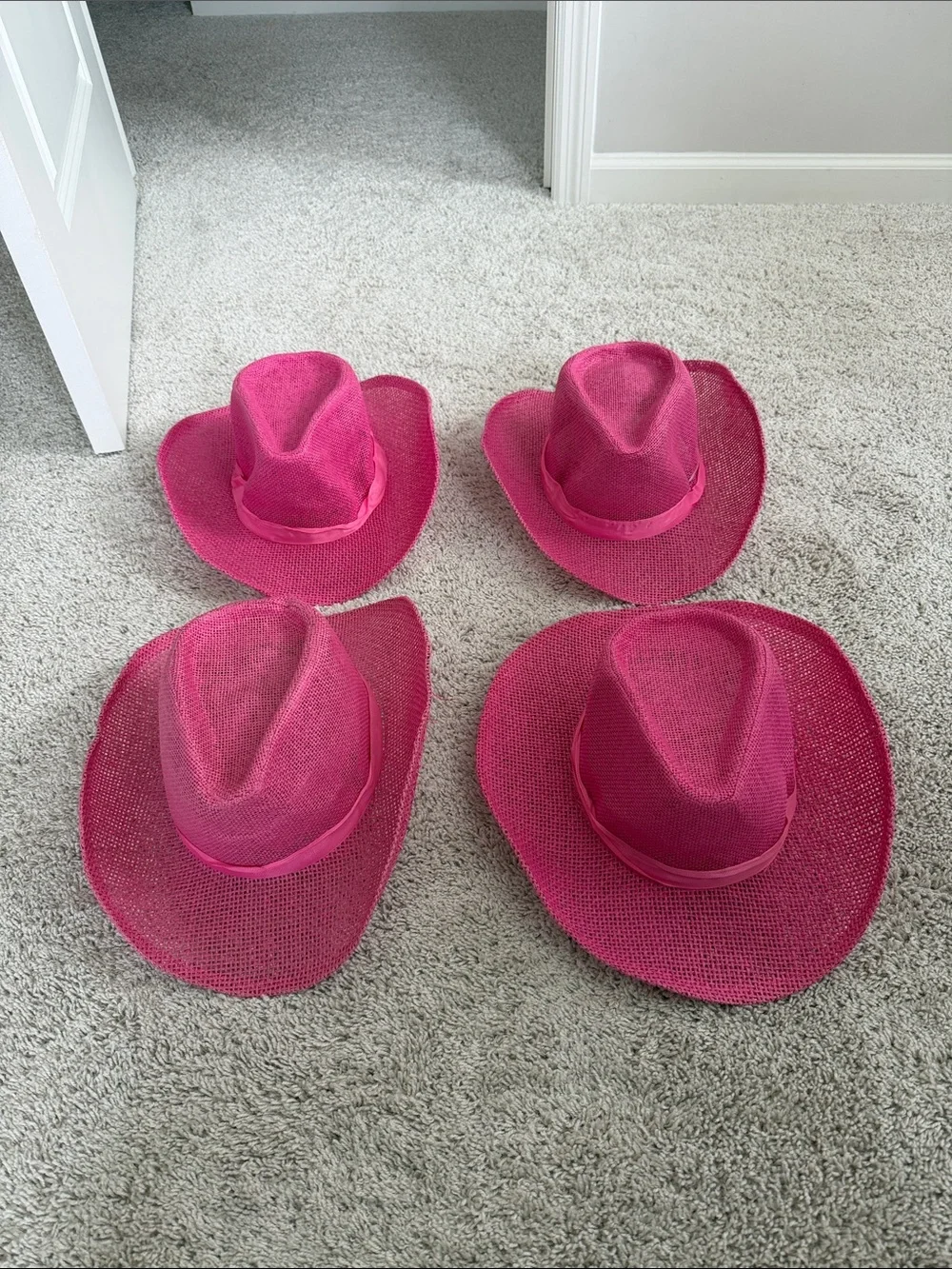 Party City Pink Straw Cowboy Hat - Packable Fun Accessory- 4 pack